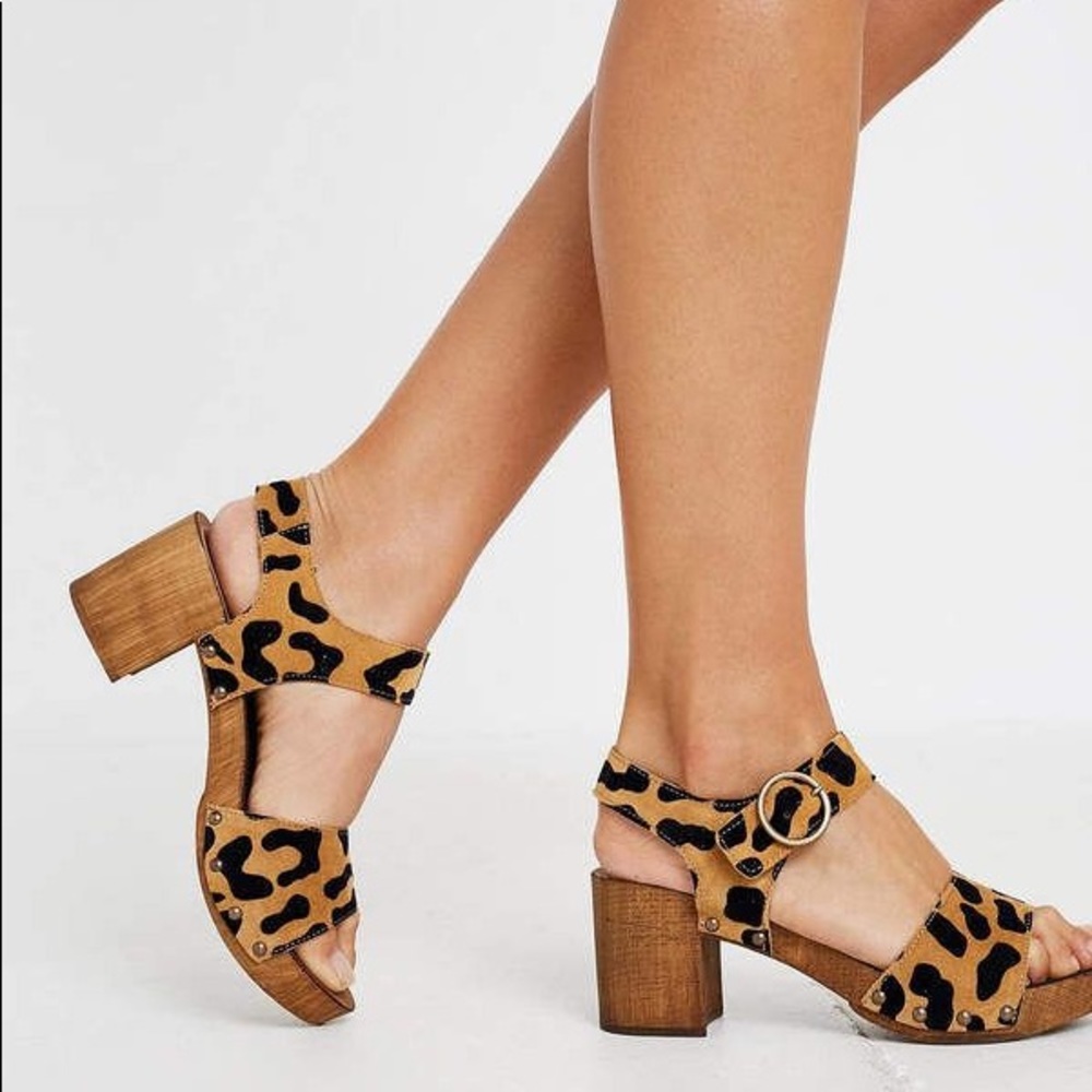 Chunky wood platform heels
